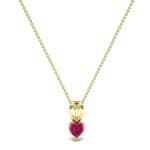 Grace Heart-Shaped Ruby Pendant (0.5 CTW) Perspective View