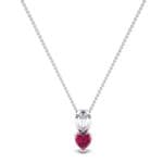 Grace Heart-Shaped Ruby Pendant (0.5 CTW) Perspective View