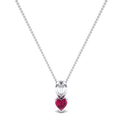 Grace Heart-Shaped Ruby Pendant (0.5 CTW) Perspective View