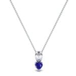 Grace Heart-Shaped Blue Sapphire Pendant (0.5 CTW) Perspective View