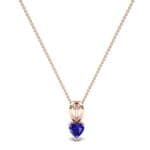 Grace Heart-Shaped Blue Sapphire Pendant (0.5 CTW) Perspective View