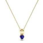 Grace Heart-Shaped Blue Sapphire Pendant (0.5 CTW) Perspective View