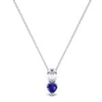 Grace Heart-Shaped Blue Sapphire Pendant (0.5 CTW) Perspective View
