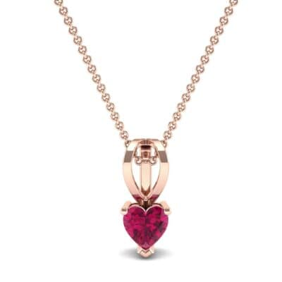 Grace Heart-Shaped Ruby Pendant (0.5 CTW) Top Dynamic View