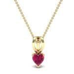 Grace Heart-Shaped Ruby Pendant (0.5 CTW) Top Dynamic View