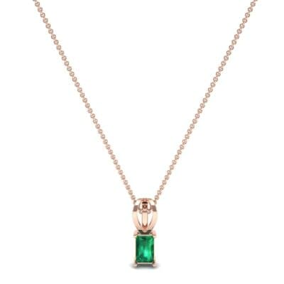 Grace Radiant-Cut Emerald Pendant (0.5 CTW) Perspective View
