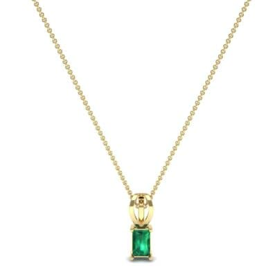 Grace Radiant-Cut Emerald Pendant (0.5 CTW) Perspective View