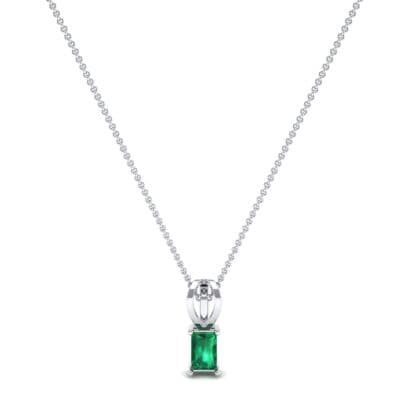 Grace Radiant-Cut Emerald Pendant (0.5 CTW) Perspective View