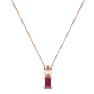 Grace Radiant-Cut Ruby Pendant (0.5 CTW) Perspective View
