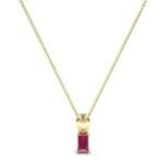 Grace Radiant-Cut Ruby Pendant (0.5 CTW) Perspective View