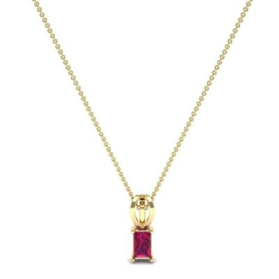 Grace Radiant-Cut Ruby Pendant (0.5 CTW) Perspective View