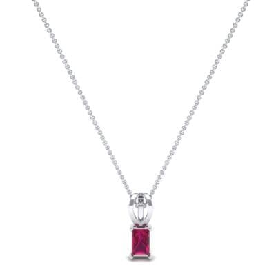 Grace Radiant-Cut Ruby Pendant (0.5 CTW) Perspective View