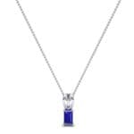 Grace Radiant-Cut Blue Sapphire Pendant (0.5 CTW) Perspective View