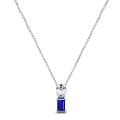 Grace Radiant-Cut Blue Sapphire Pendant (0.5 CTW) Perspective View