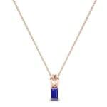 Grace Radiant-Cut Blue Sapphire Pendant (0.5 CTW) Perspective View