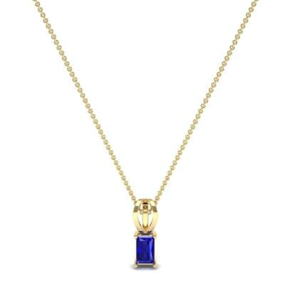Grace Radiant-Cut Blue Sapphire Pendant (0.5 CTW) Perspective View