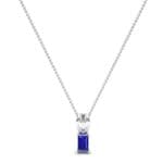 Grace Radiant-Cut Blue Sapphire Pendant (0.5 CTW) Perspective View
