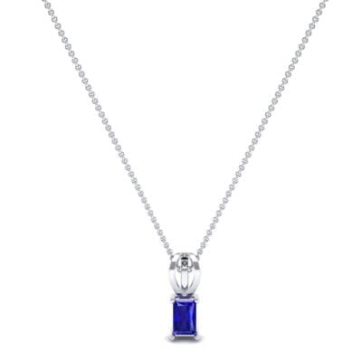 Grace Radiant-Cut Blue Sapphire Pendant (0.5 CTW) Perspective View