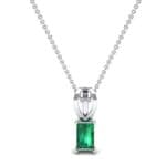 Grace Radiant-Cut Emerald Pendant (0.5 CTW) Top Dynamic View