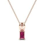 Grace Radiant-Cut Ruby Pendant (0.5 CTW) Top Dynamic View