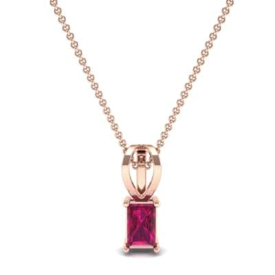 Grace Radiant-Cut Ruby Pendant (0.5 CTW) Top Dynamic View
