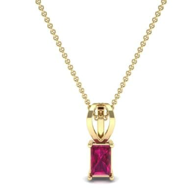 Grace Radiant-Cut Ruby Pendant (0.5 CTW) Top Dynamic View