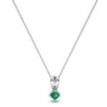 Grace Cushion-Cut Emerald Pendant (0.47 CTW) Perspective View