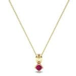 Grace Cushion-Cut Ruby Pendant (0.47 CTW) Perspective View