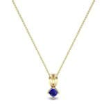 Grace Cushion-Cut Blue Sapphire Pendant (0.47 CTW) Perspective View