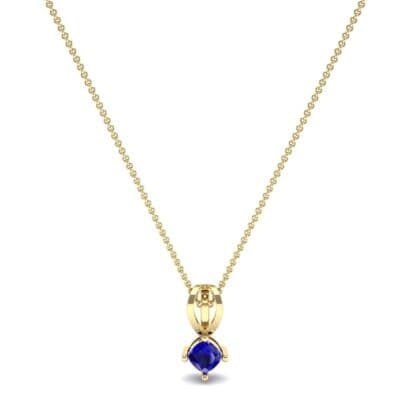 Grace Cushion-Cut Blue Sapphire Pendant (0.47 CTW) Perspective View