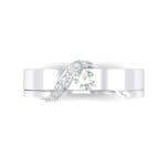 Pave Tilde Crystal Engagement Ring (0.16 CTW) Top Flat View