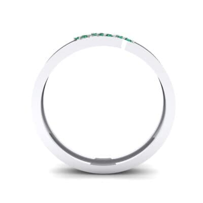 Pave Oblique Emerald Ring (0.04 CTW) Side View