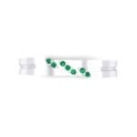 Pave Oblique Emerald Ring (0.04 CTW) Top Flat View