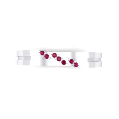 Pave Oblique Ruby Ring (0.04 CTW) Top Flat View