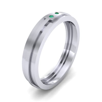 Two-Stone Token Emerald Ring (0.03 CTW) Perspective View