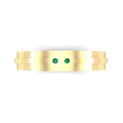 Two-Stone Token Emerald Ring (0.03 CTW) Top Flat View