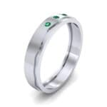 Three-Stone River Emerald Ring (0.08 CTW) Perspective View