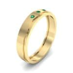 Three-Stone River Emerald Ring (0.08 CTW) Perspective View