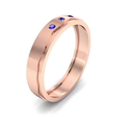 Three-Stone River Blue Sapphire Ring (0.08 CTW) Perspective View