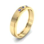 Three-Stone River Blue Sapphire Ring (0.08 CTW) Perspective View