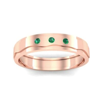 Three-Stone River Emerald Ring (0.08 CTW) Top Dynamic View