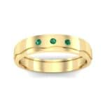 Three-Stone River Emerald Ring (0.08 CTW) Top Dynamic View
