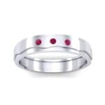 Three-Stone River Ruby Ring (0.08 CTW) Top Dynamic View
