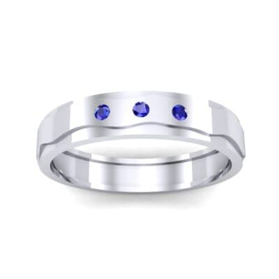 Three-Stone River Blue Sapphire Ring (0.08 CTW) Top Dynamic View