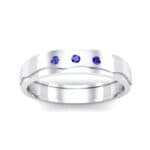 Three-Stone River Blue Sapphire Ring (0.08 CTW) Top Dynamic View