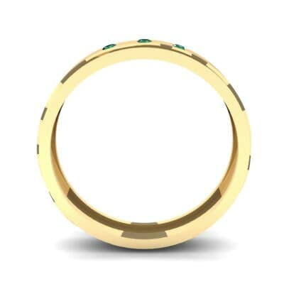 Three-Stone River Emerald Ring (0.08 CTW) Side View
