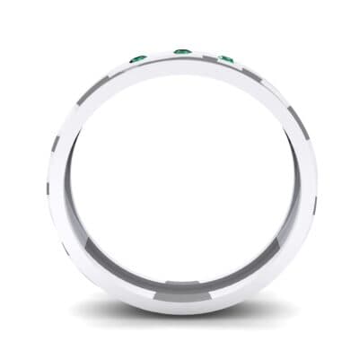Three-Stone River Emerald Ring (0.08 CTW) Side View