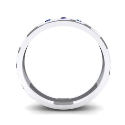 Three-Stone River Blue Sapphire Ring (0.08 CTW) Side View