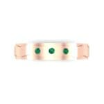 Three-Stone River Emerald Ring (0.08 CTW) Top Flat View