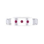 Three-Stone River Ruby Ring (0.08 CTW) Top Flat View